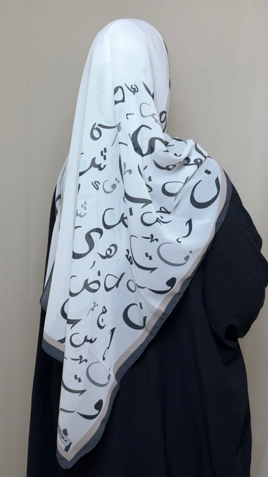 Arabic Lettered Scarf - Dark Blue