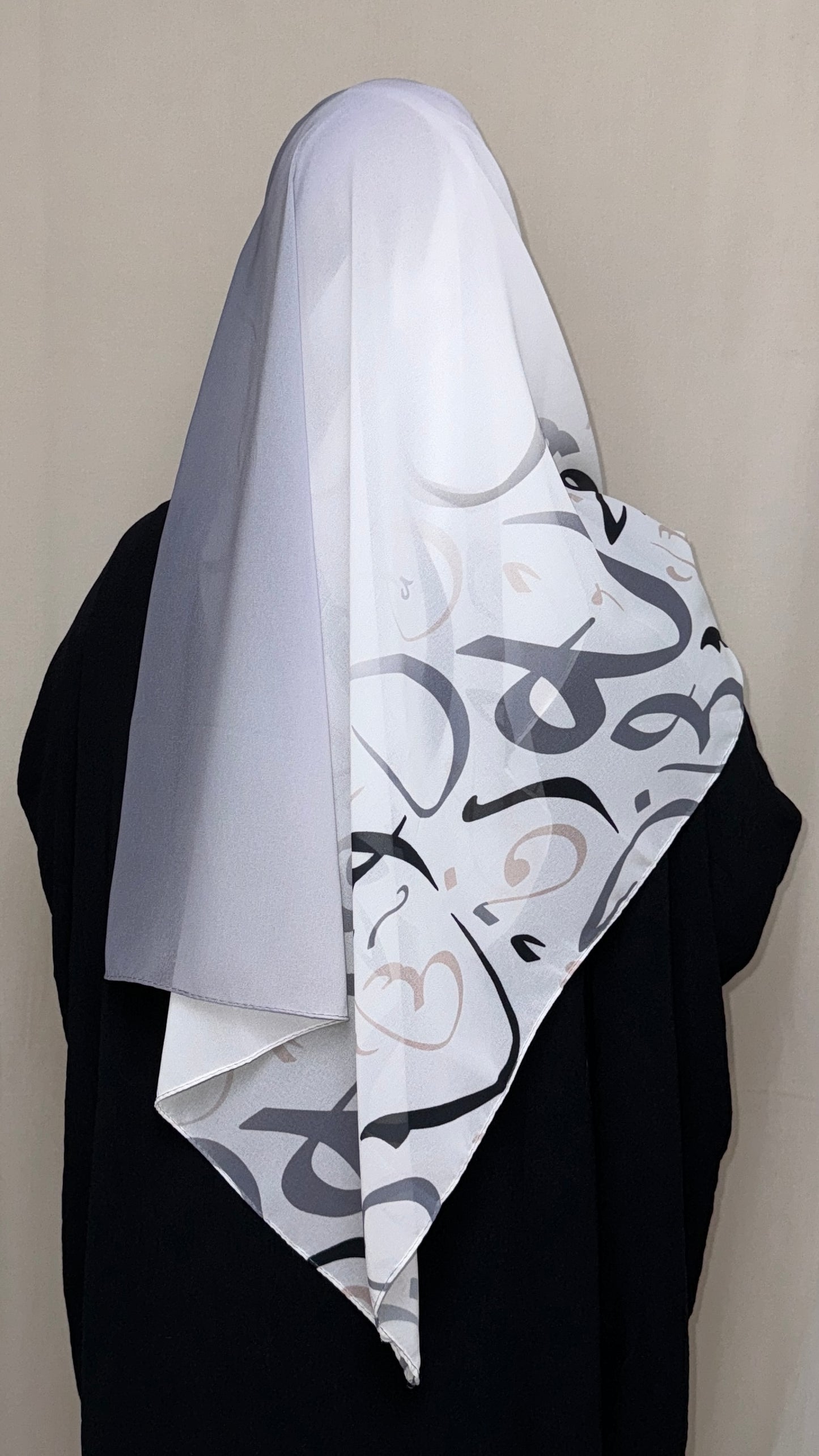 Arabic Lettered Gradient Scarf - Grey