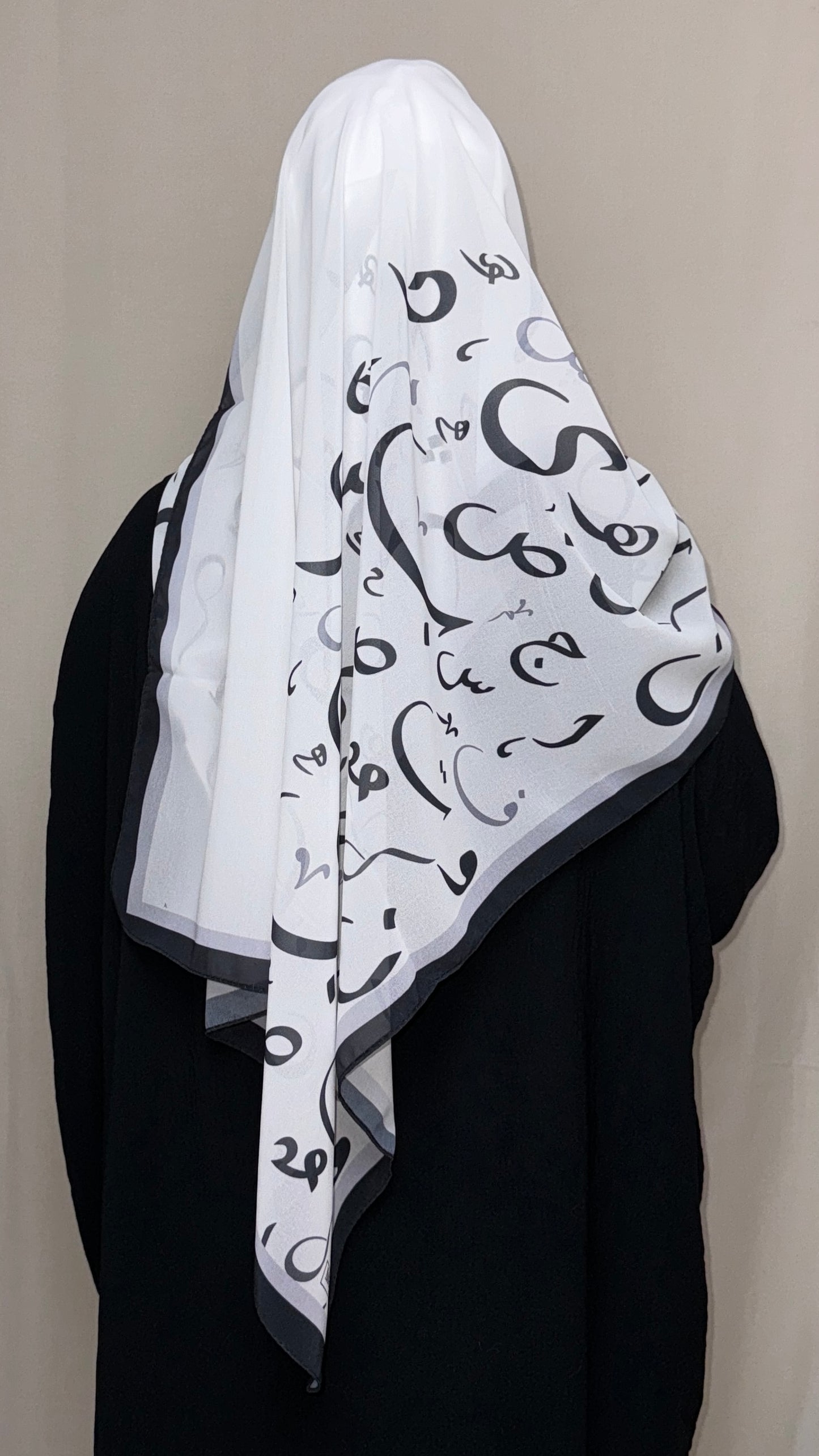 Arabic Lettered Scarf - Black