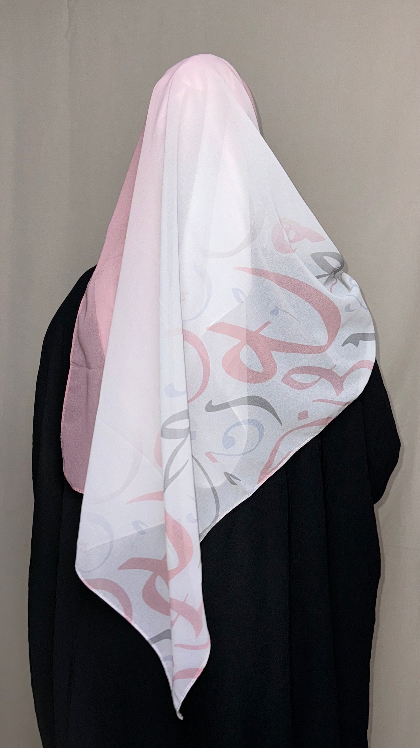 Arabic Lettered Gradient Scarf - Rose