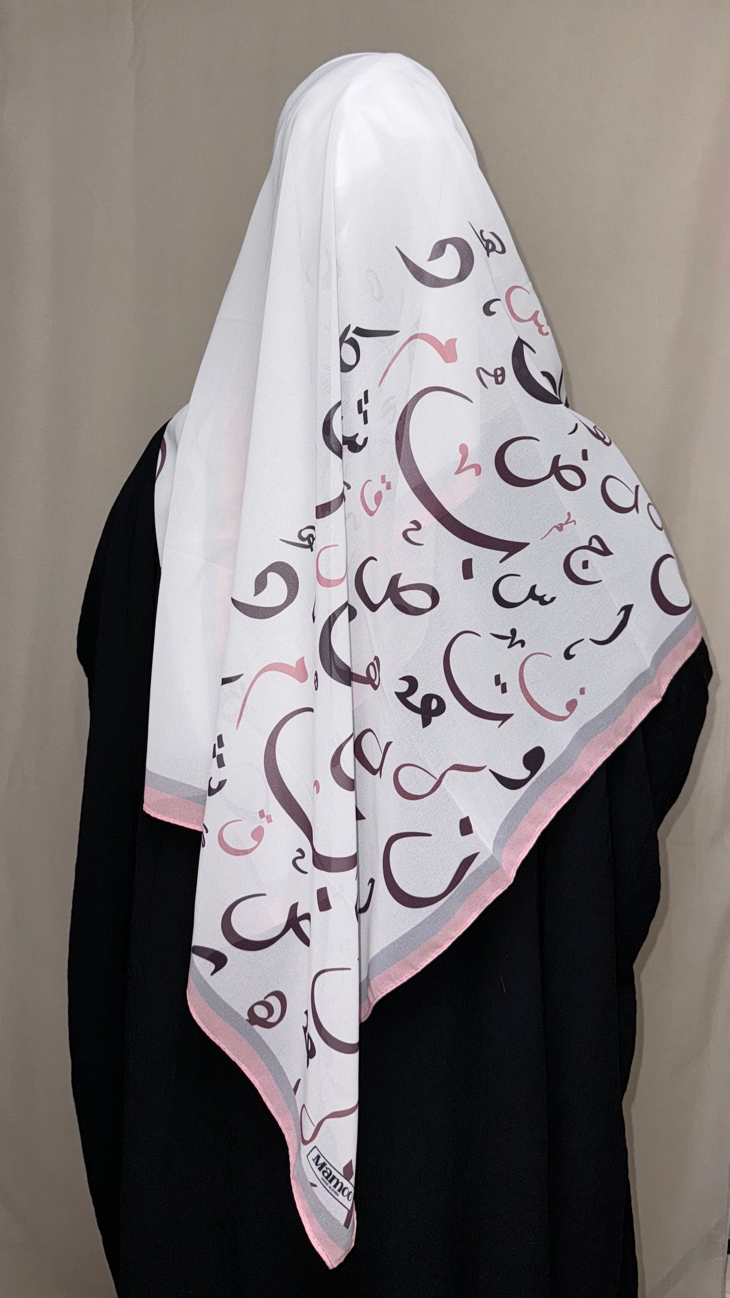 Arabic Lettered Scarf - Rose