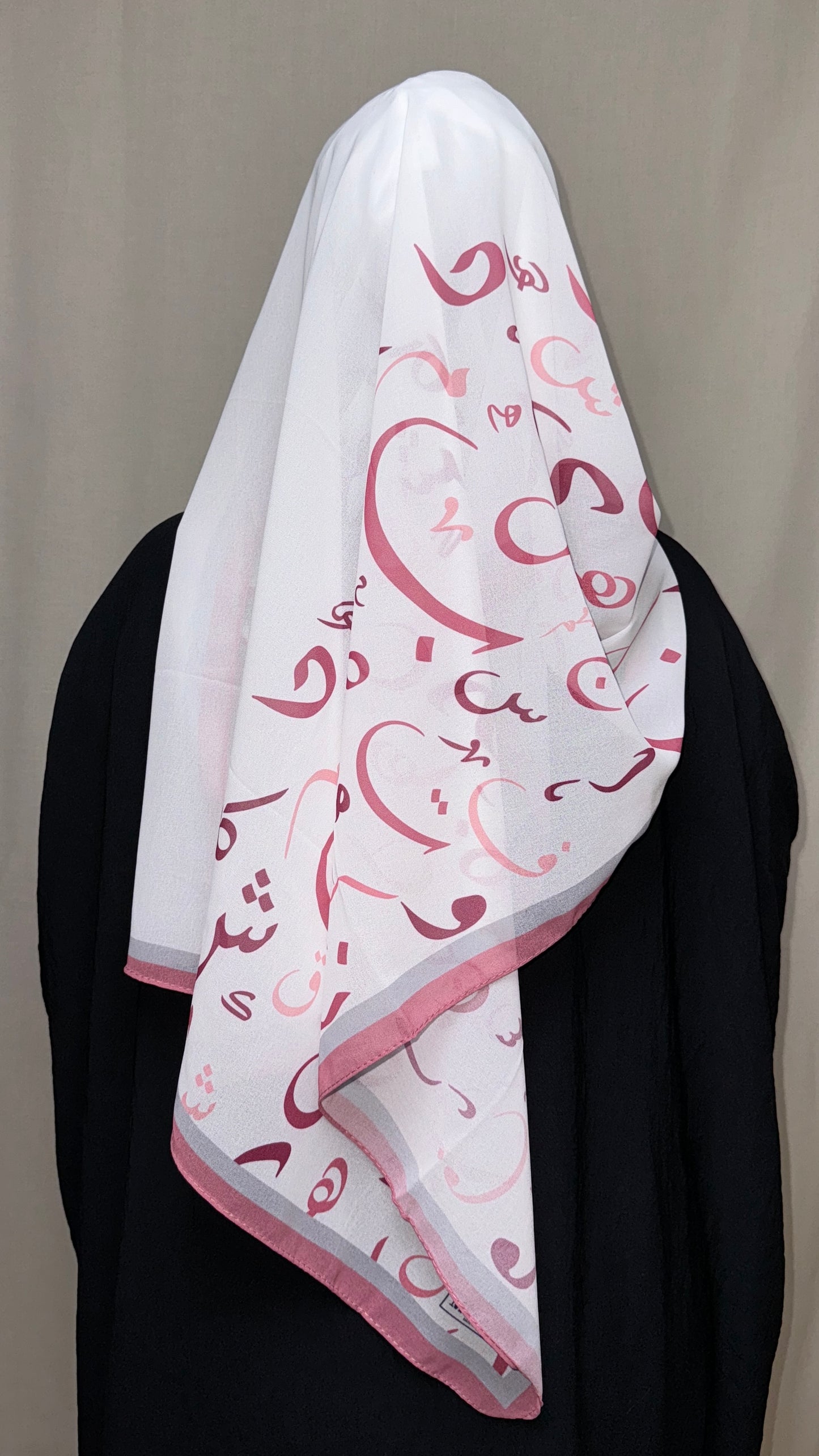 Arabic Lettered Scarf - Rose Pink