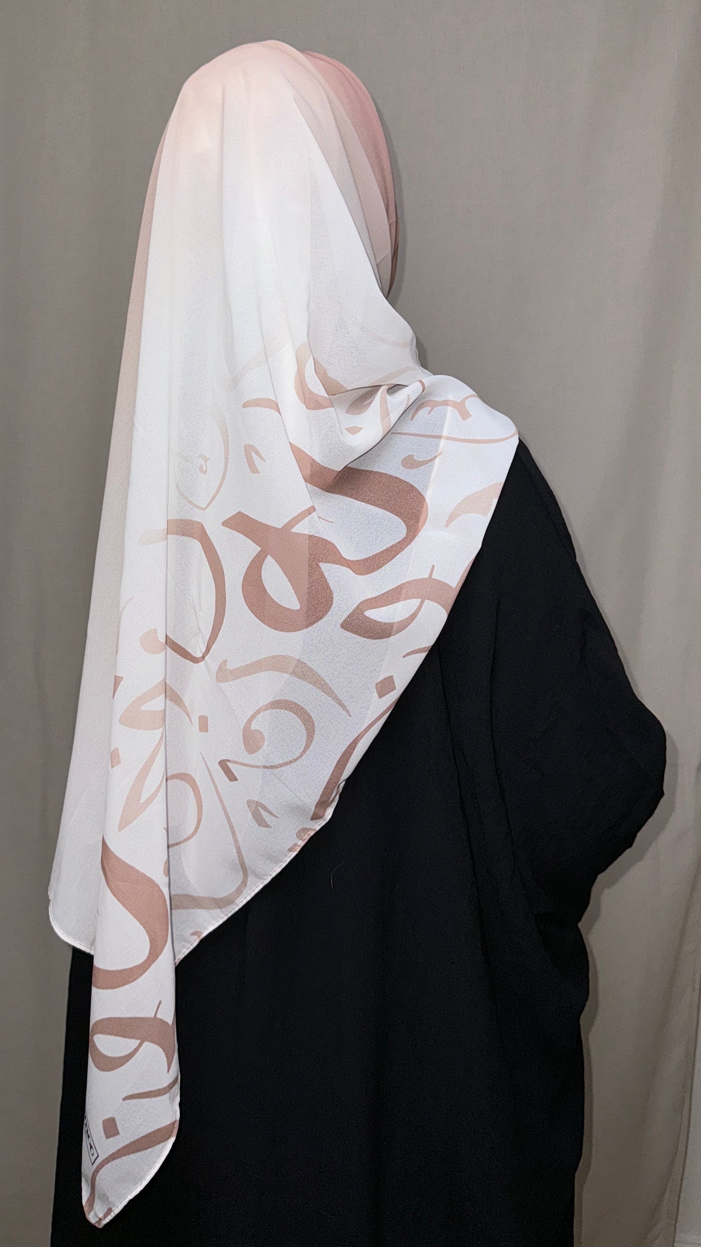 Arabic Lettered Gradient Scarf - Cinnamon