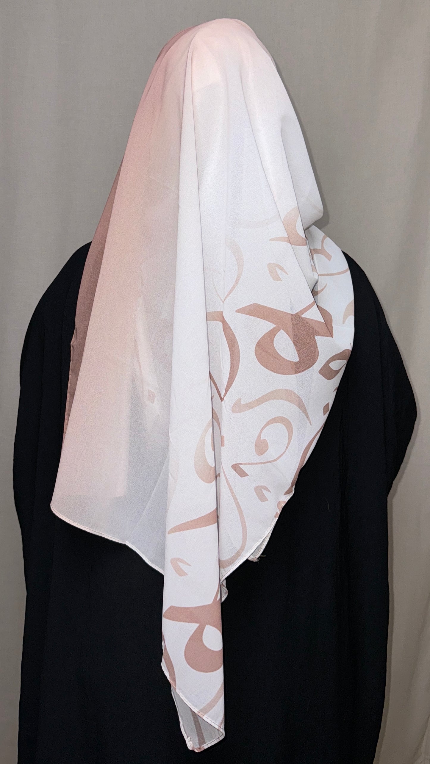 Arabic Lettered Gradient Scarf - Cinnamon