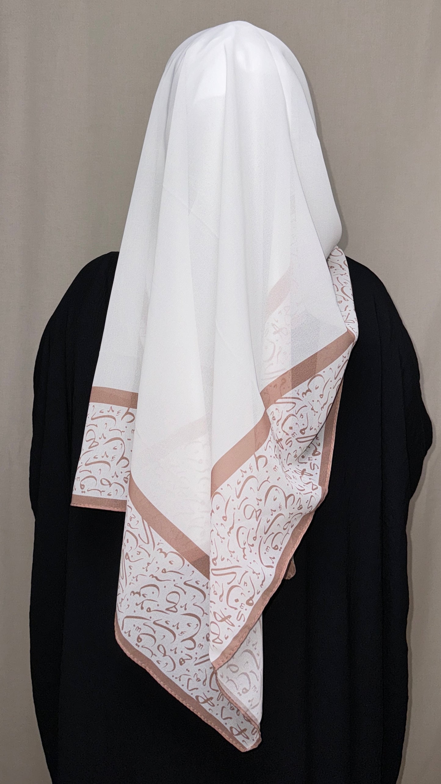 Arabic Lettered Corner Scarf - Cinnamon