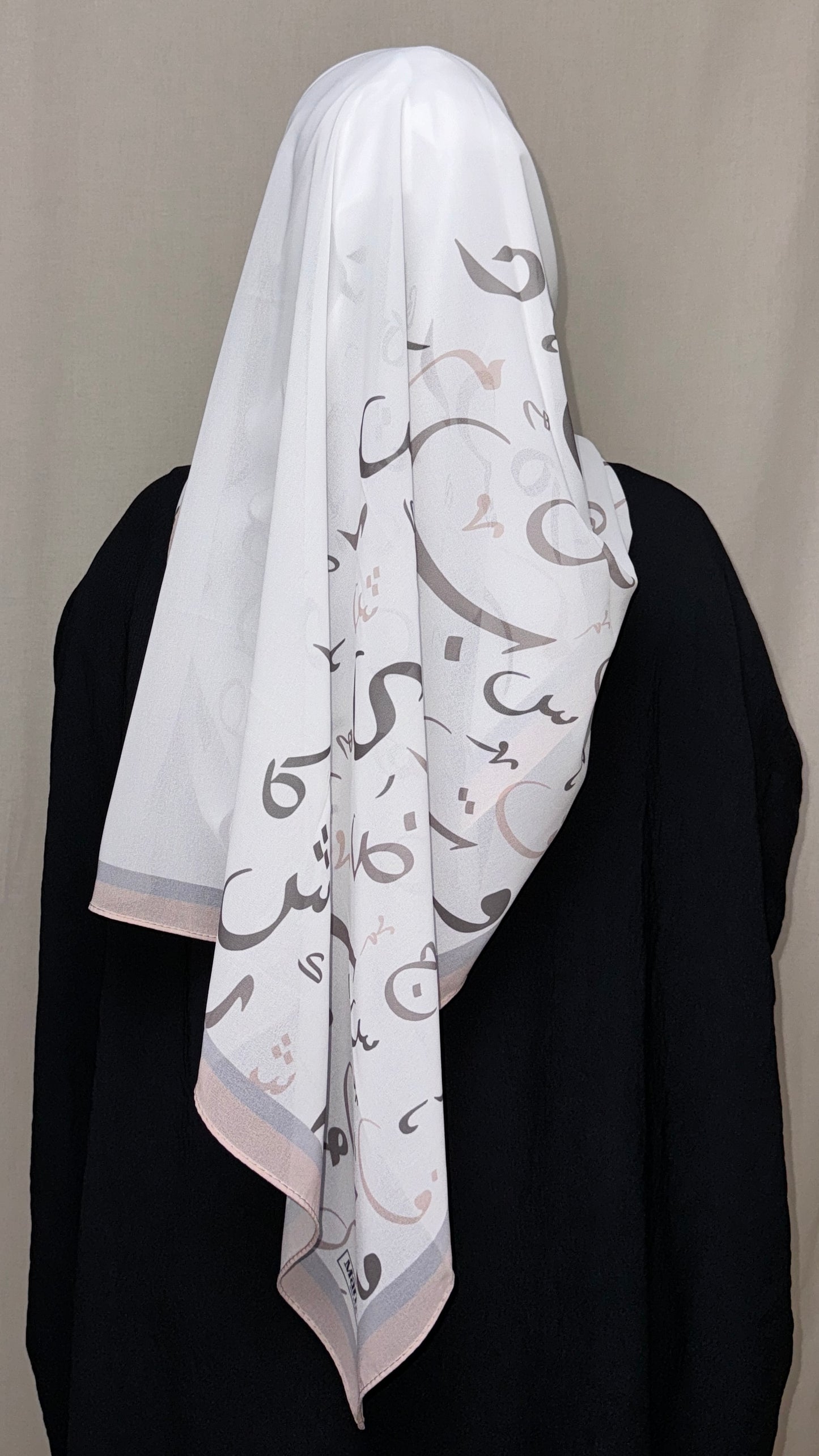 Arabic Lettered Scarf - Rosy Beige